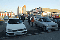 Утром в Барнауле возле вокзалов.