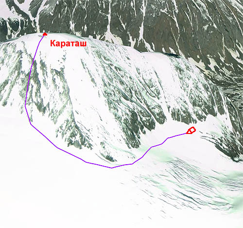 Карта пройденного пути в Актру 02 мая.